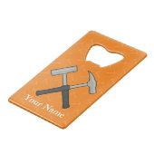 Crossed Rock Hammers Creditkaart Flessenopener (Achterkant Gekanteld)