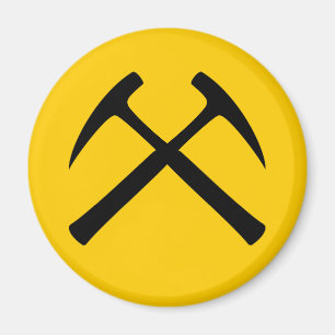 Crossed Rock Hammers Magnet