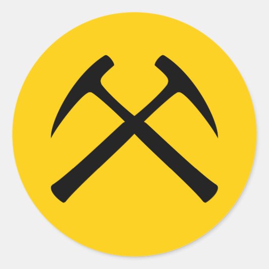 Crossed Rock Hammers Sticker (Voorkant)