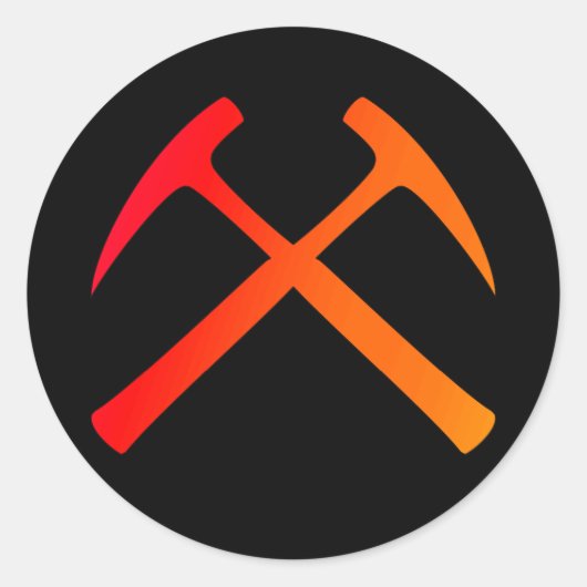 Crossed Rock Hammers Sticker (Voorkant)