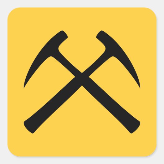 Crossed Rock Hammers Sticker (Voorkant)