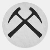 Crossed Rock Hammers Sticker (grijs) (Voorkant)