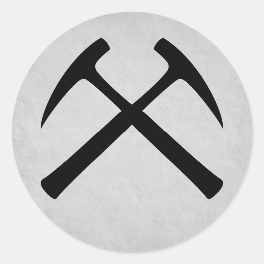 Crossed Rock Hammers Sticker (grijs) (Voorkant)