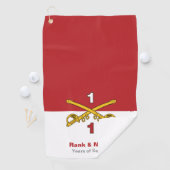 Crossed Sabres Cavalerie Golf Handdoek - Rood & Wi (Insitu)