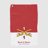Crossed Sabres Cavalerie Golf Handdoek - Rood & Wi (Voorkant)