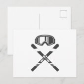 Crossed Ski Briefkaart (Voorkant / Achterkant)
