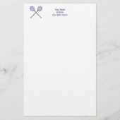 Crossed Squash Racquets Blue Briefpapier (Voorkant)