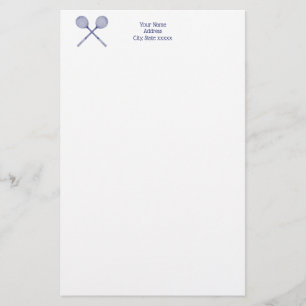 Crossed Squash Racquets Blue Briefpapier