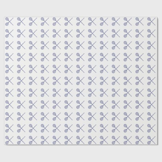 Crossed Squash Racquets Blue Cadeaupapier (Vlak)