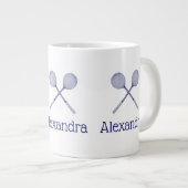 Crossed Squash Racquets Blue Grote Koffiekop (Voorkant rechts)