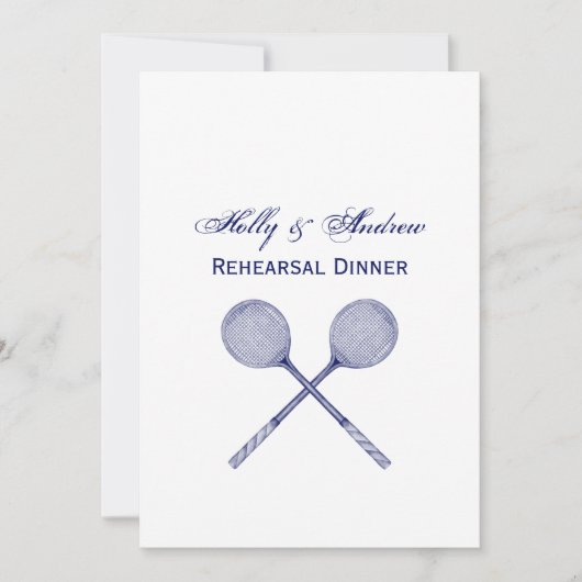 Crossed Squash Racquets Blue Kaart (Voorkant)