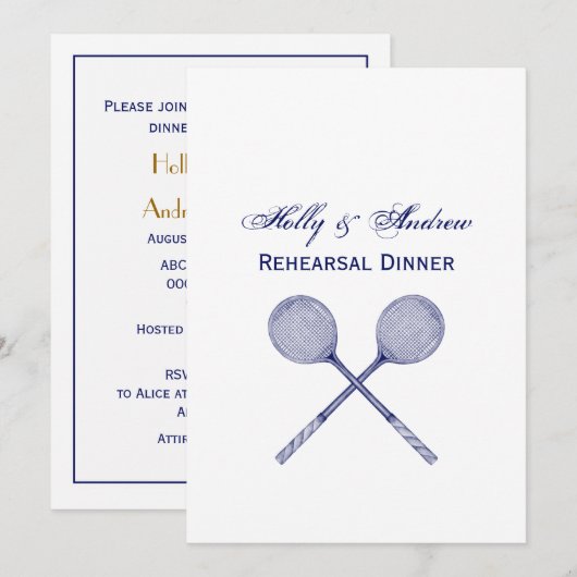 Crossed Squash Racquets Blue Kaart (Voorkant / Achterkant)