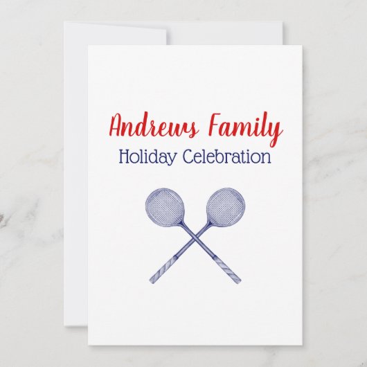 Crossed Squash Racquets Blue Kaart (Voorkant)