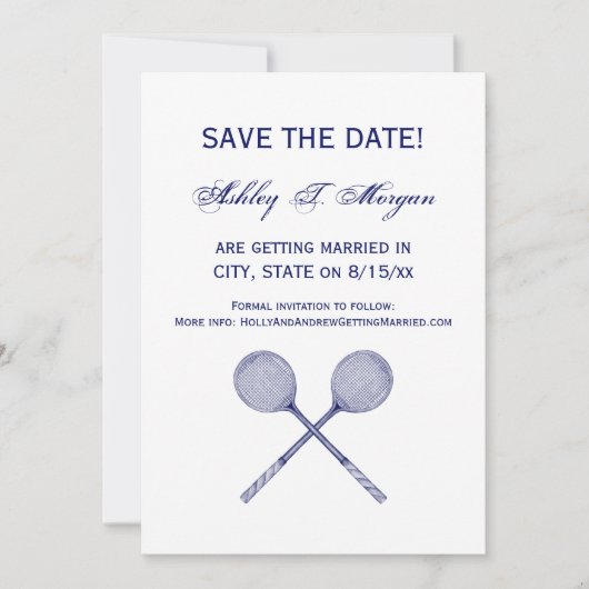 Crossed Squash Racquets Blue Kaart (Voorkant)