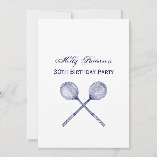 Crossed Squash Racquets Blue Kaart (Voorkant)