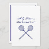 Crossed Squash Racquets Blue Kaart (Voorkant / Achterkant)