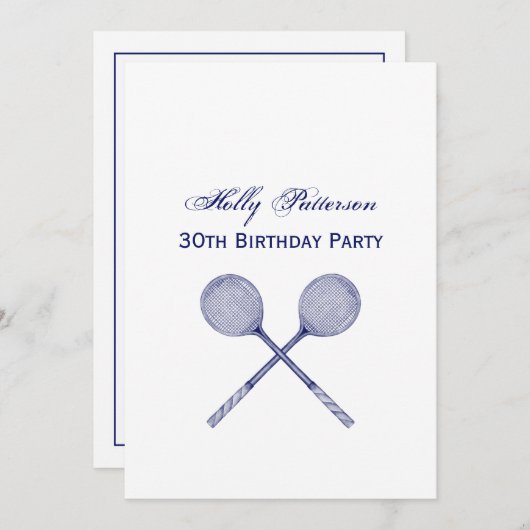 Crossed Squash Racquets Blue Kaart (Voorkant / Achterkant)