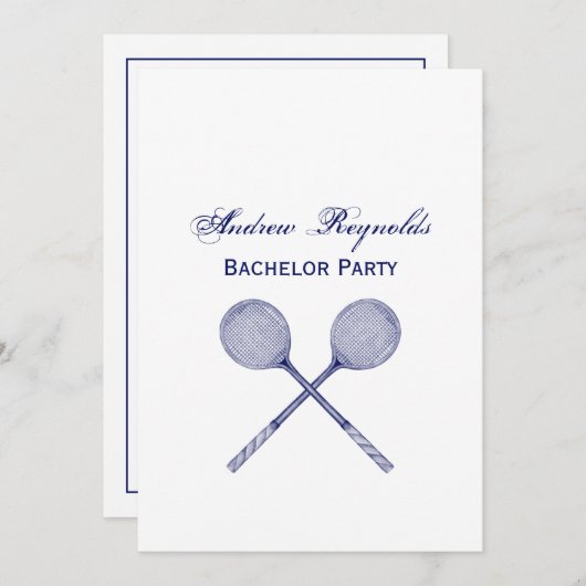 Crossed Squash Racquets Blue Kaart (Voorkant / Achterkant)