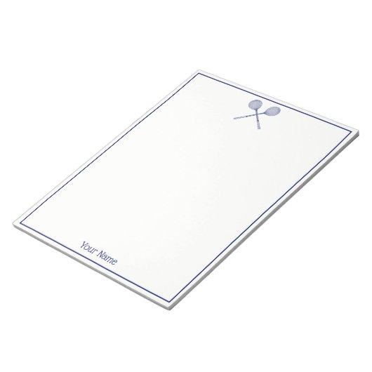 Crossed Squash Racquets Blue Notitieblok (Schuin)