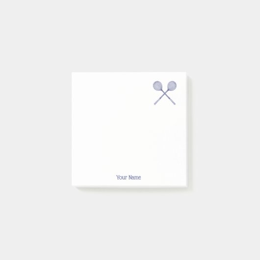 Crossed Squash Racquets Blue Post-it® Notes (Voorkant)