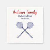 Crossed Squash Racquets Blue Servet (Voorkant)