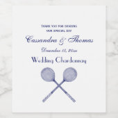 Crossed Squash Racquets Blue Wijn Etiket (Enkel label)