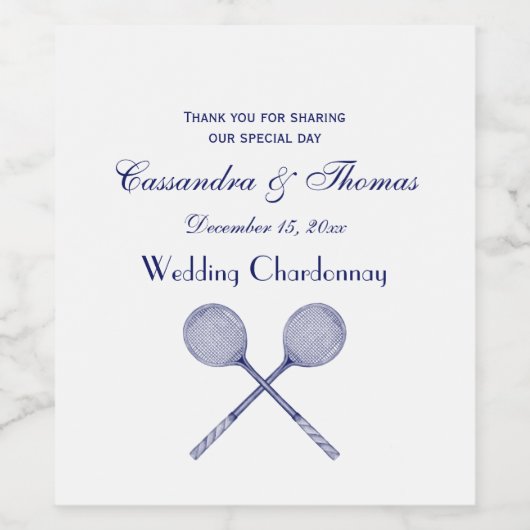 Crossed Squash Racquets Blue Wijn Etiket (Enkel label)