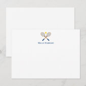 Crossed Tennis Racquets Flat Note-kaart Notitiekaartje (Voorkant / Achterkant)