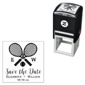 Crossed Tennis Racquets Monogram Opslaan van de Da Zelfinktende Stempel (In situ)