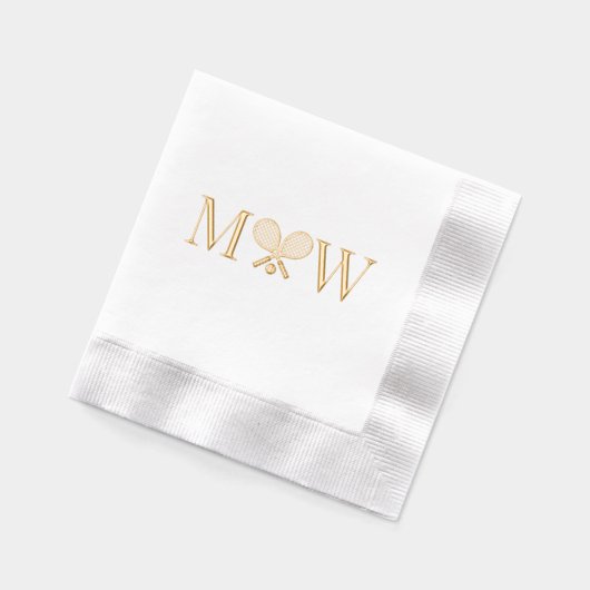 Crossed Tennis Racquets Paar Bruiloft 2 Initiaal Folie Servetten (Links)