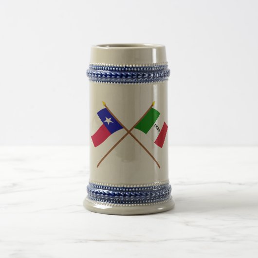 Crossed Texas en Alamo Flags Bierpul (Center)