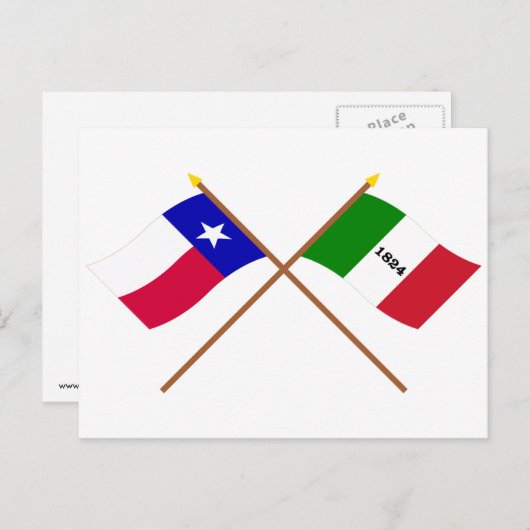 Crossed Texas en Alamo Flags Briefkaart (Voorkant / Achterkant)