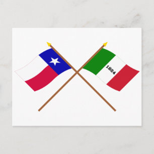Crossed Texas en Alamo Flags Briefkaart