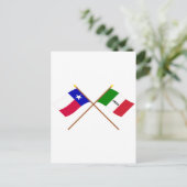Crossed Texas en Alamo Flags Briefkaart (Staand voorkant)