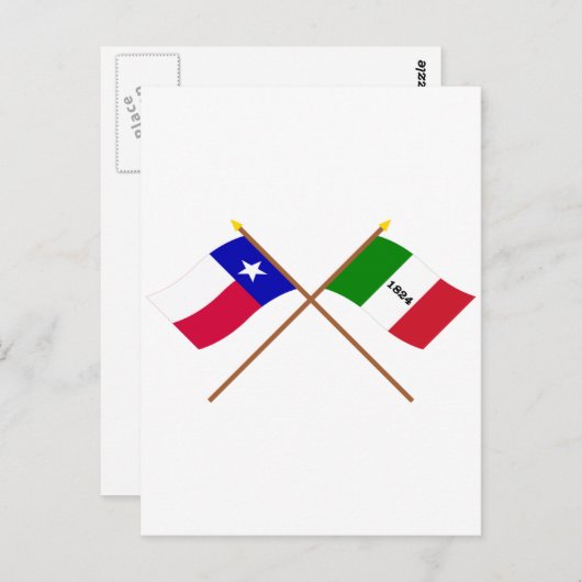 Crossed Texas en Alamo Flags Briefkaart (Voorkant / Achterkant)