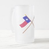 Crossed Texas en Dodson Flags Matglas Bierpul (Voorkant links)