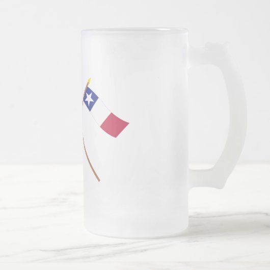 Crossed Texas en Dodson Flags Matglas Bierpul (Rechts)