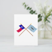 Crossed Texas en New Orleans Grays Flags Briefkaart (Staand voorkant)