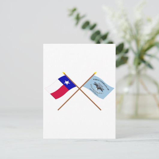 Crossed Texas en New Orleans Grays Flags Briefkaart (Staand voorkant)