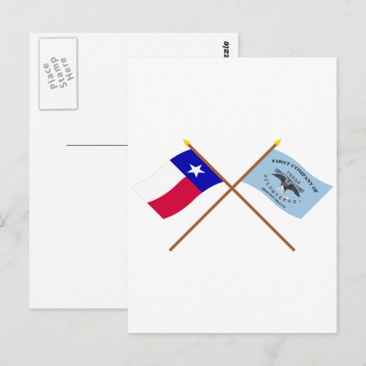 Crossed Texas en New Orleans Grays Flags Briefkaart (Voorkant / Achterkant)