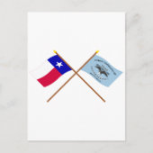 Crossed Texas en New Orleans Grays Flags Briefkaart (Voorkant)