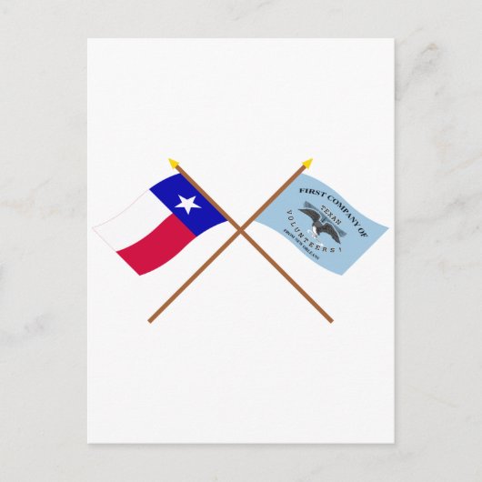 Crossed Texas en New Orleans Grays Flags Briefkaart (Voorkant)