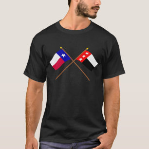 Crossed Texas en Republiek van de Rio Grande Flags T-shirt