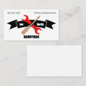 Crossed Tools en Banner Aannemer Handyman Visitekaartje (Voorkant / Achterkant)
