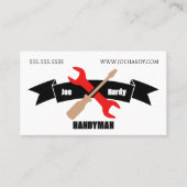 Crossed Tools en Banner Aannemer Handyman Visitekaartje (Voorkant)