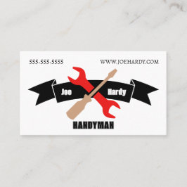 Crossed Tools en Banner Aannemer Handyman Visitekaartje