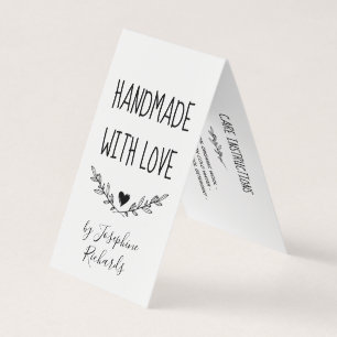Crossed Twigs & Heart Handgemaakte Hang Label Visitekaartje
