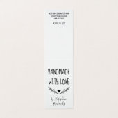 Crossed Twigs & Heart Handgemaakte Hang Label Visitekaartje (Buitenkant ongevouwen)