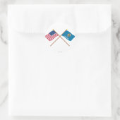 Crossed US 46-sterren en Oklahoma State Flags Ronde Sticker (Tas)