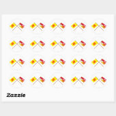Crossed Walons en Luik Flags Ronde Sticker (Vel)